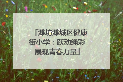 潍坊潍城区健康街小学：跃动绳彩展现青春力量